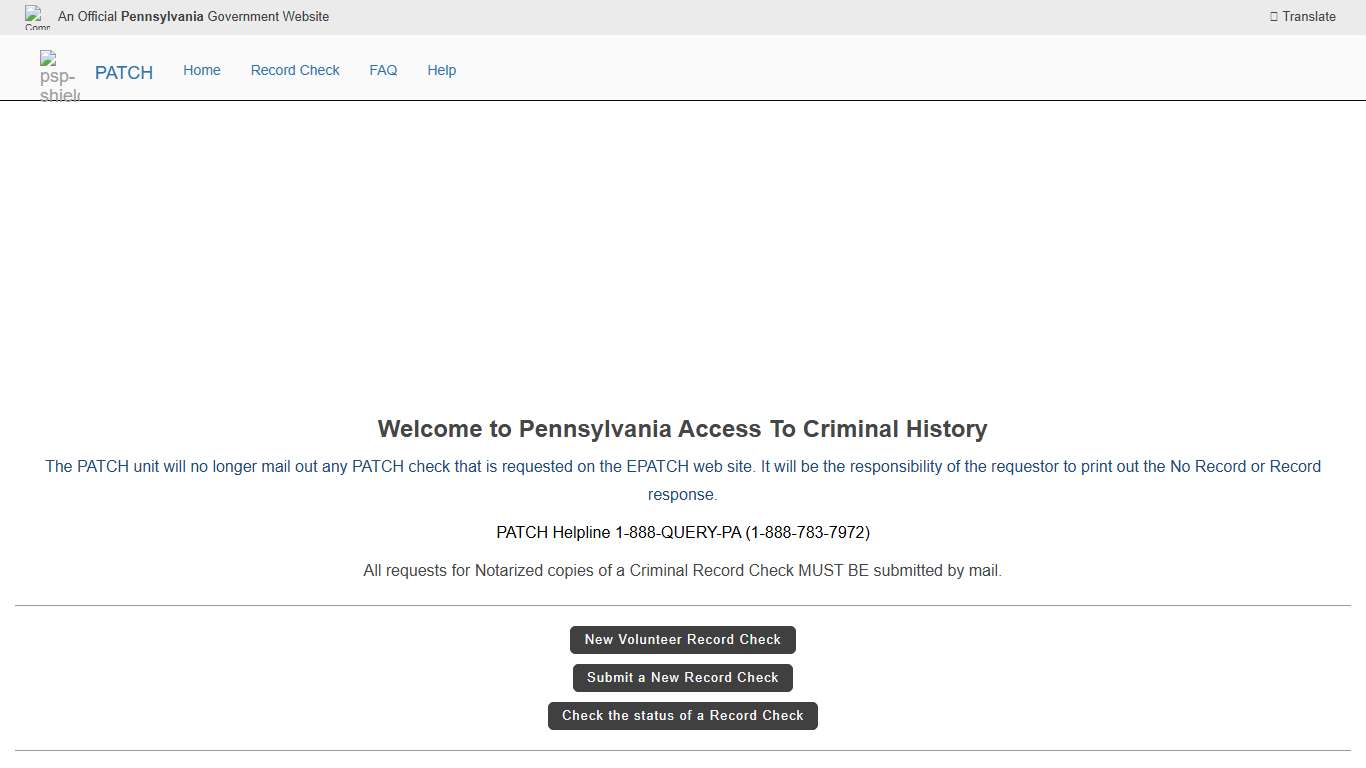 Pennsylvania Access To Criminal History - Home